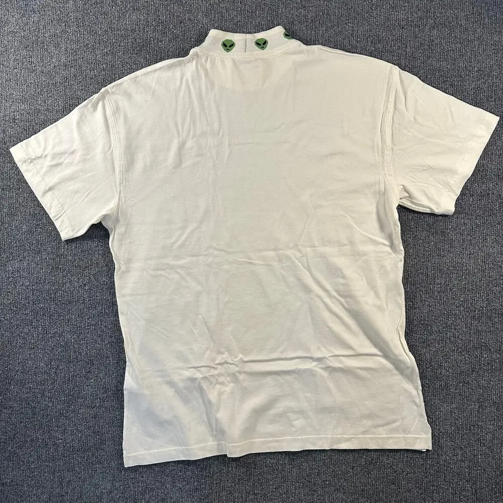 Urban Outfitters Men's Alien Mock Neck T-Shirt Unisex Unique Y2K Festival Top S - Picture 7 of 8